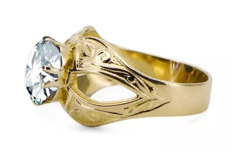 Ring Zirkon 14 Karat Gelbgold Vintage Stil vrc135y